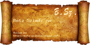 Betz Szimóna névjegykártya